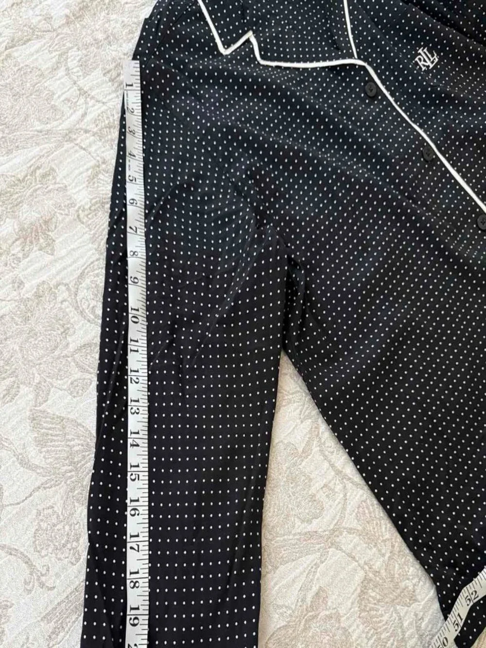 Pajamas Polka-Dot Cotton-Blend Lawn Sleep Set Lauren Size XL